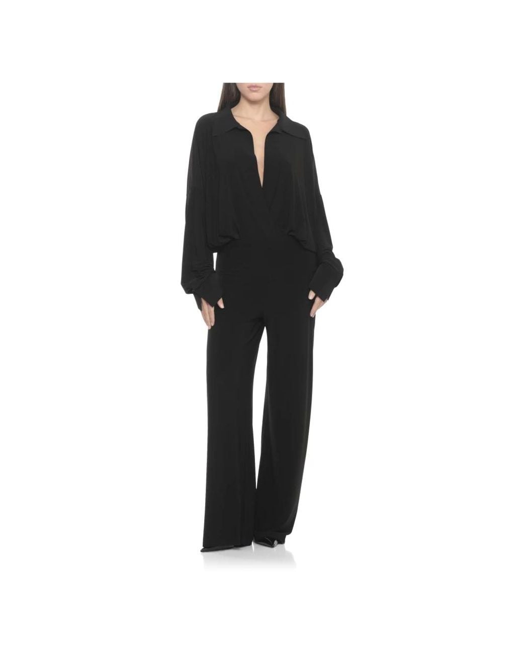 Norma Kamali Black Straight Trousers