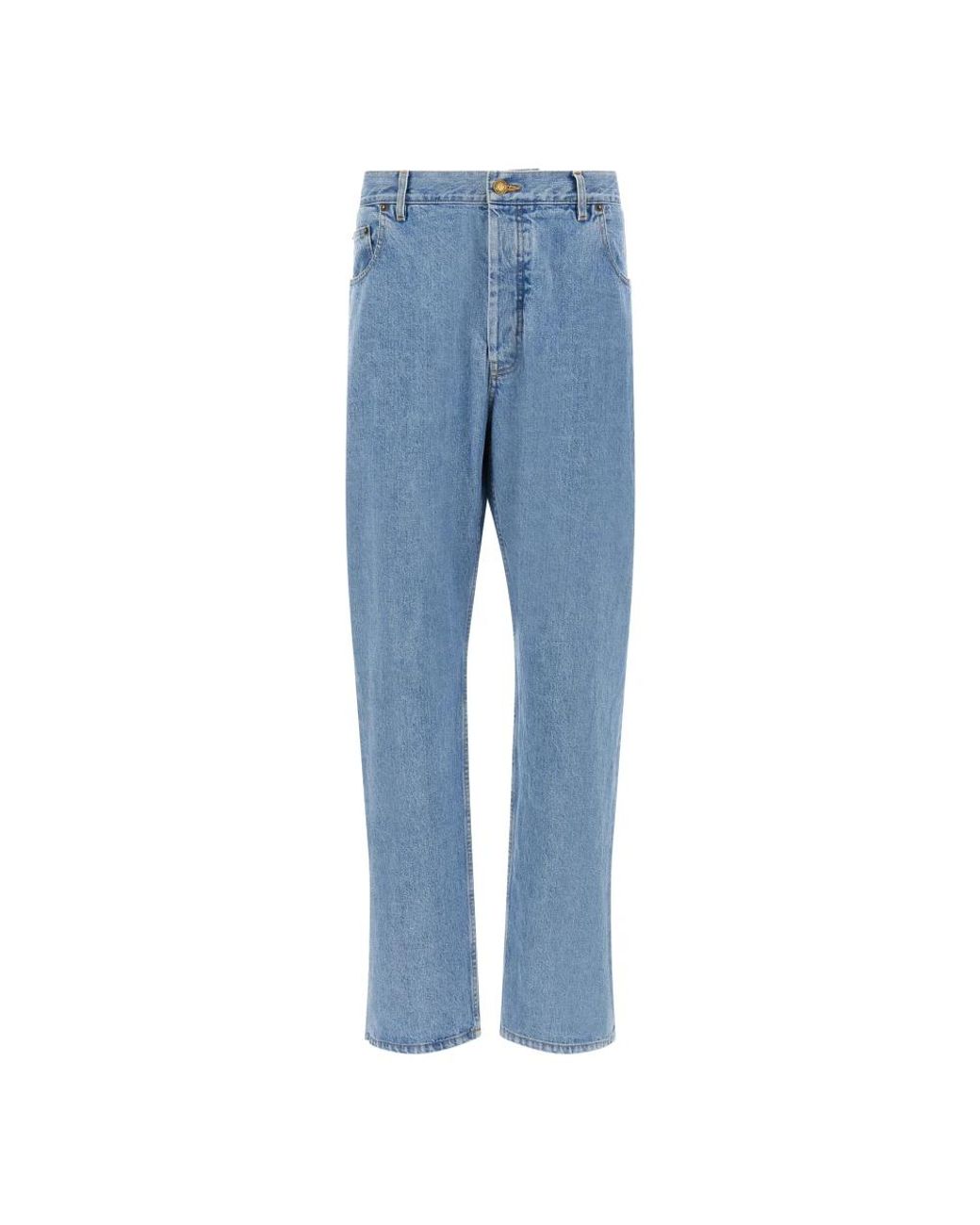Thom Browne Selvedge Denim Backstrap Trouser in het Blue voor heren