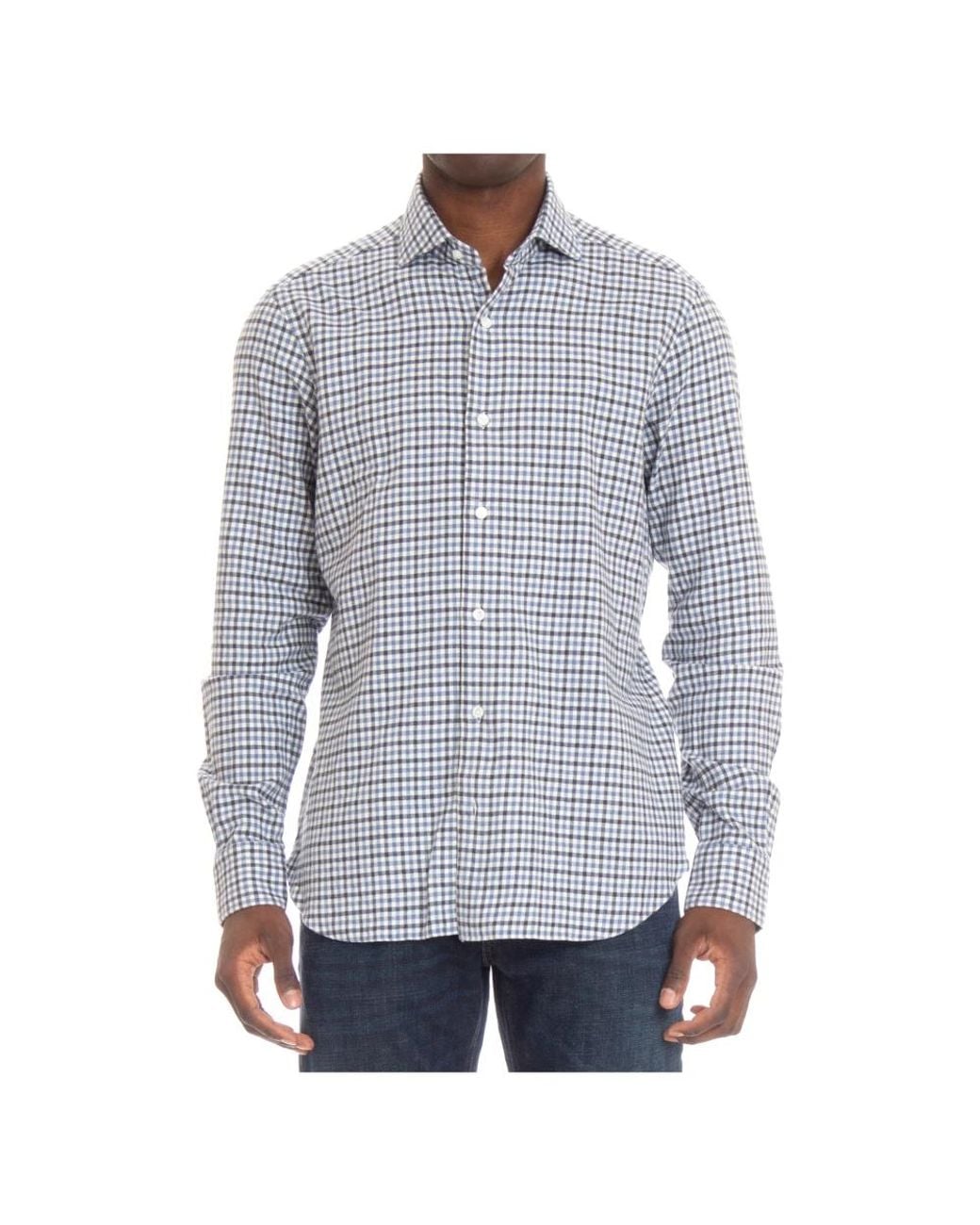 Barba Napoli Blue Casual Shirts for men