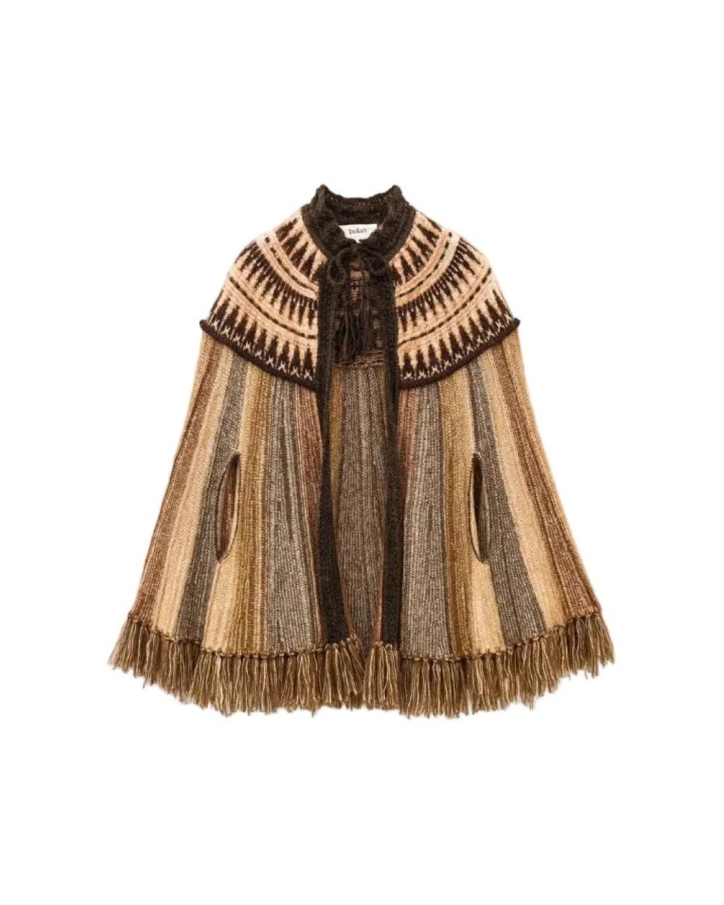 Ba&sh Brown Poncho Prato