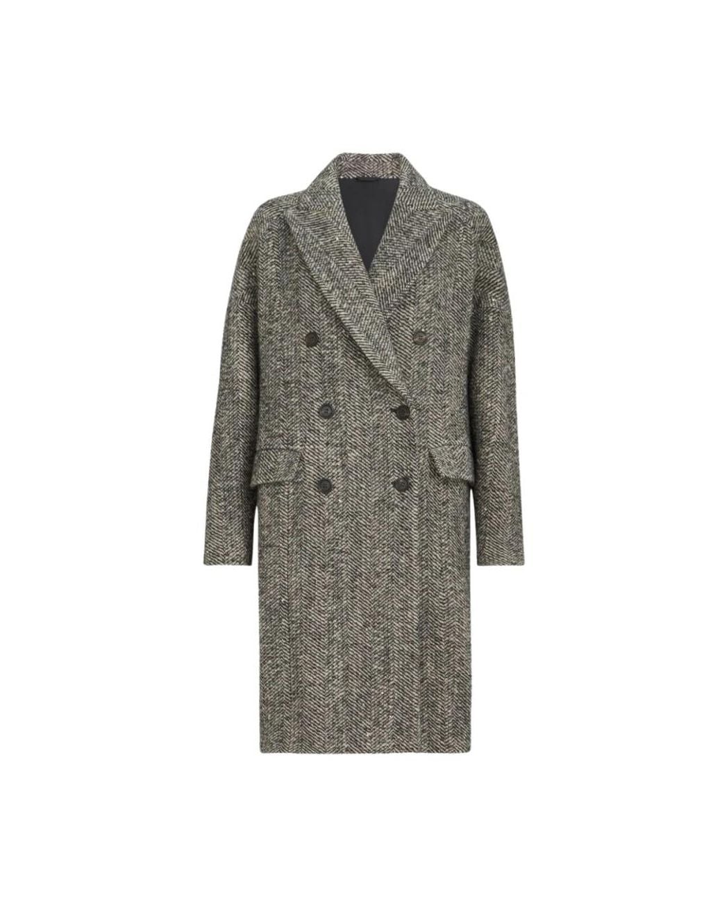 Brunello Cucinelli Gray Double-Breasted Coats