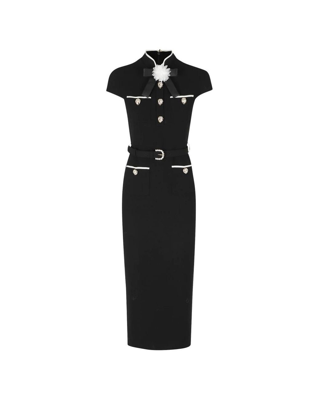 Self-Portrait Black Midi Dresses