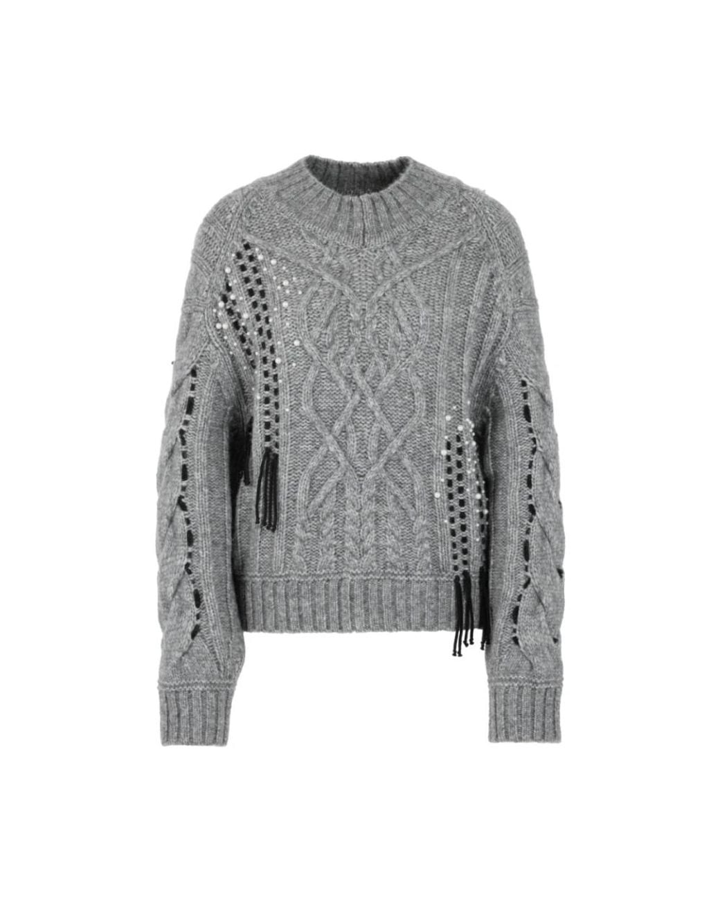 Marc Cain Gray Round-Neck Knitwear