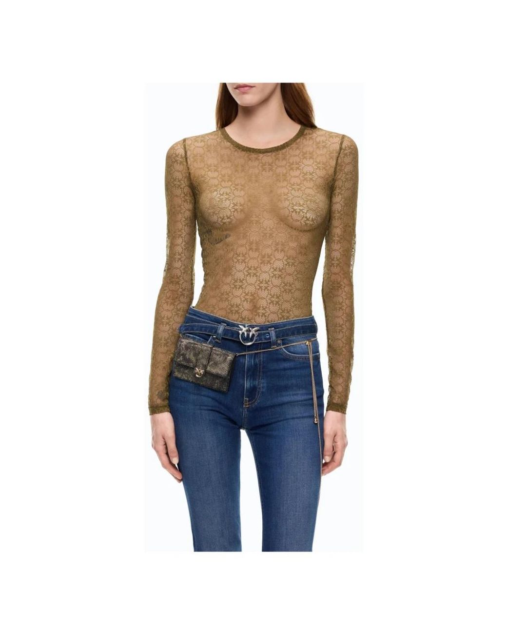 Pinko Brown Long Sleeve T-Shirts