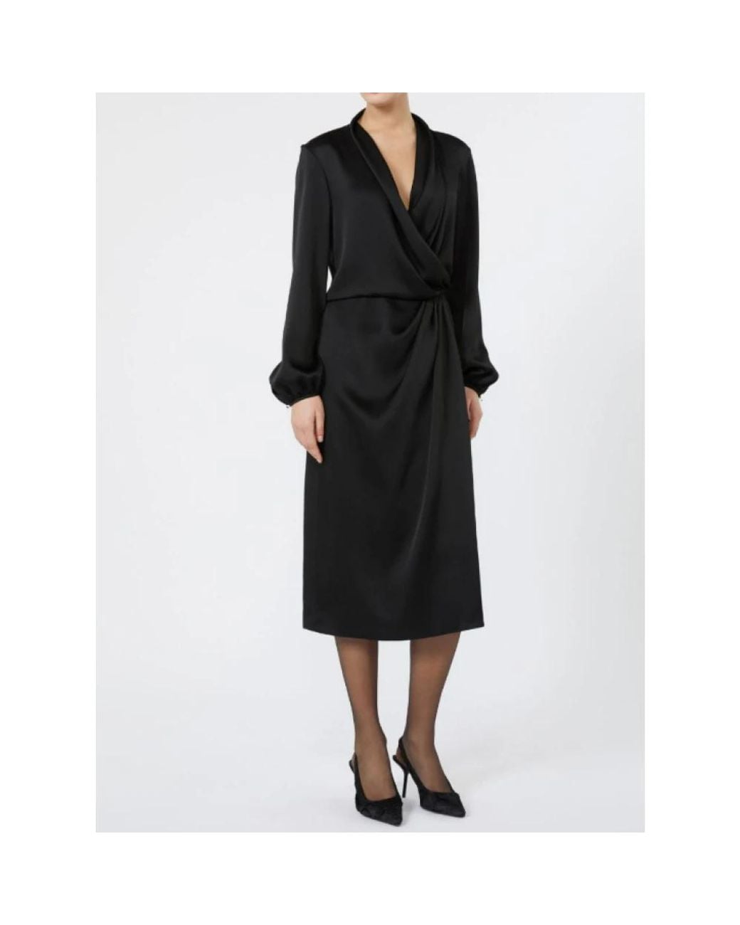 Max Mara Black Wrap Dresses