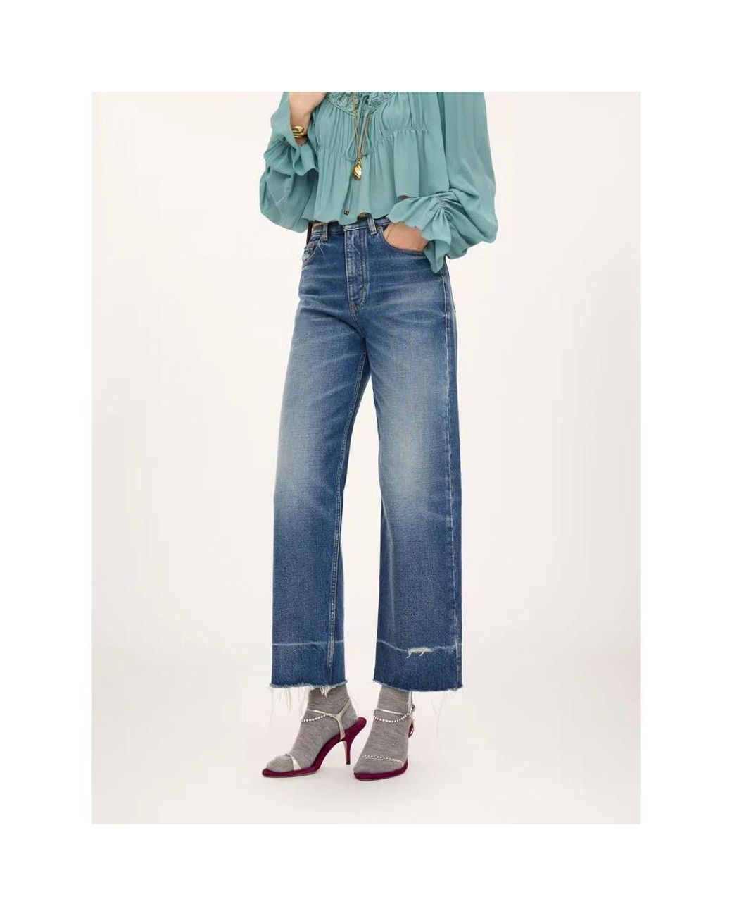 Chloé Blue Wide Jeans