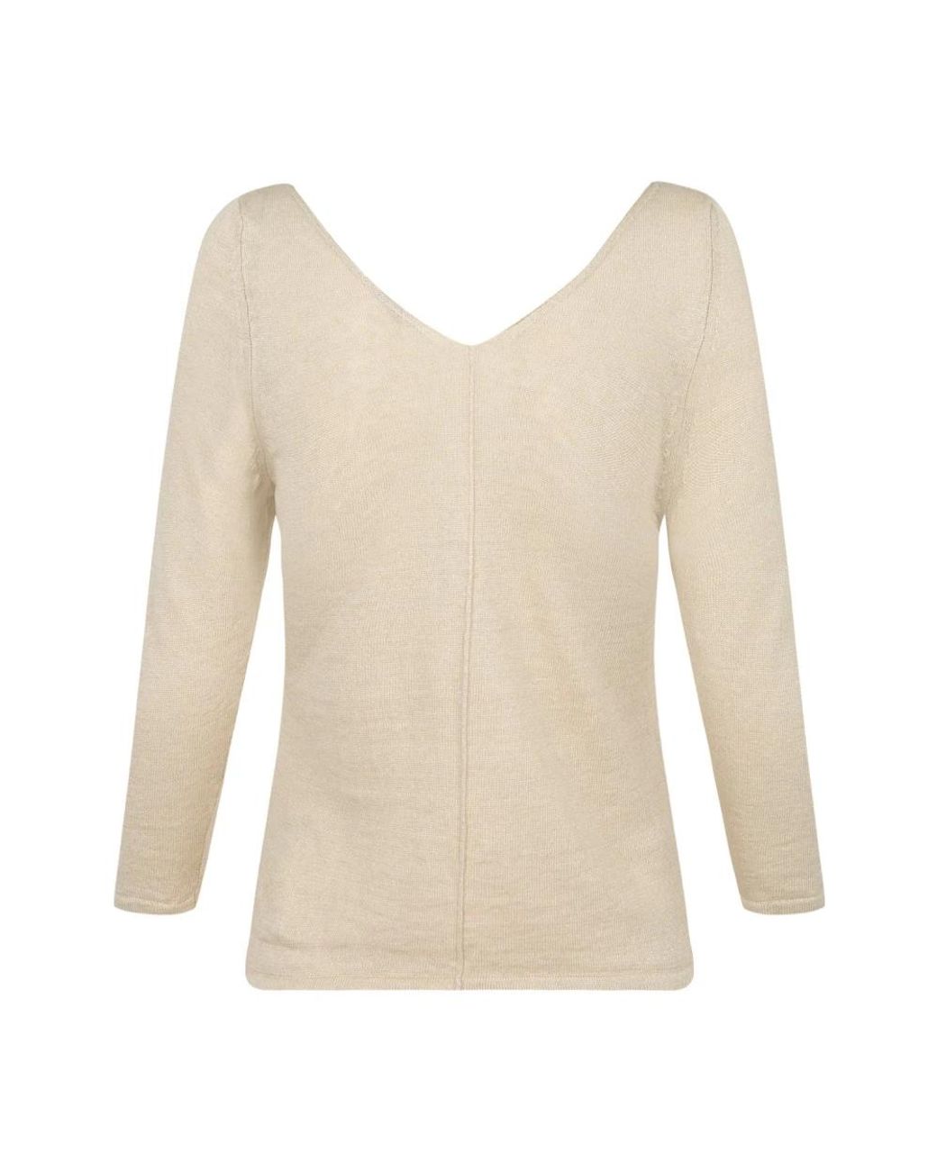 Cortana White V-Neck Knitwear