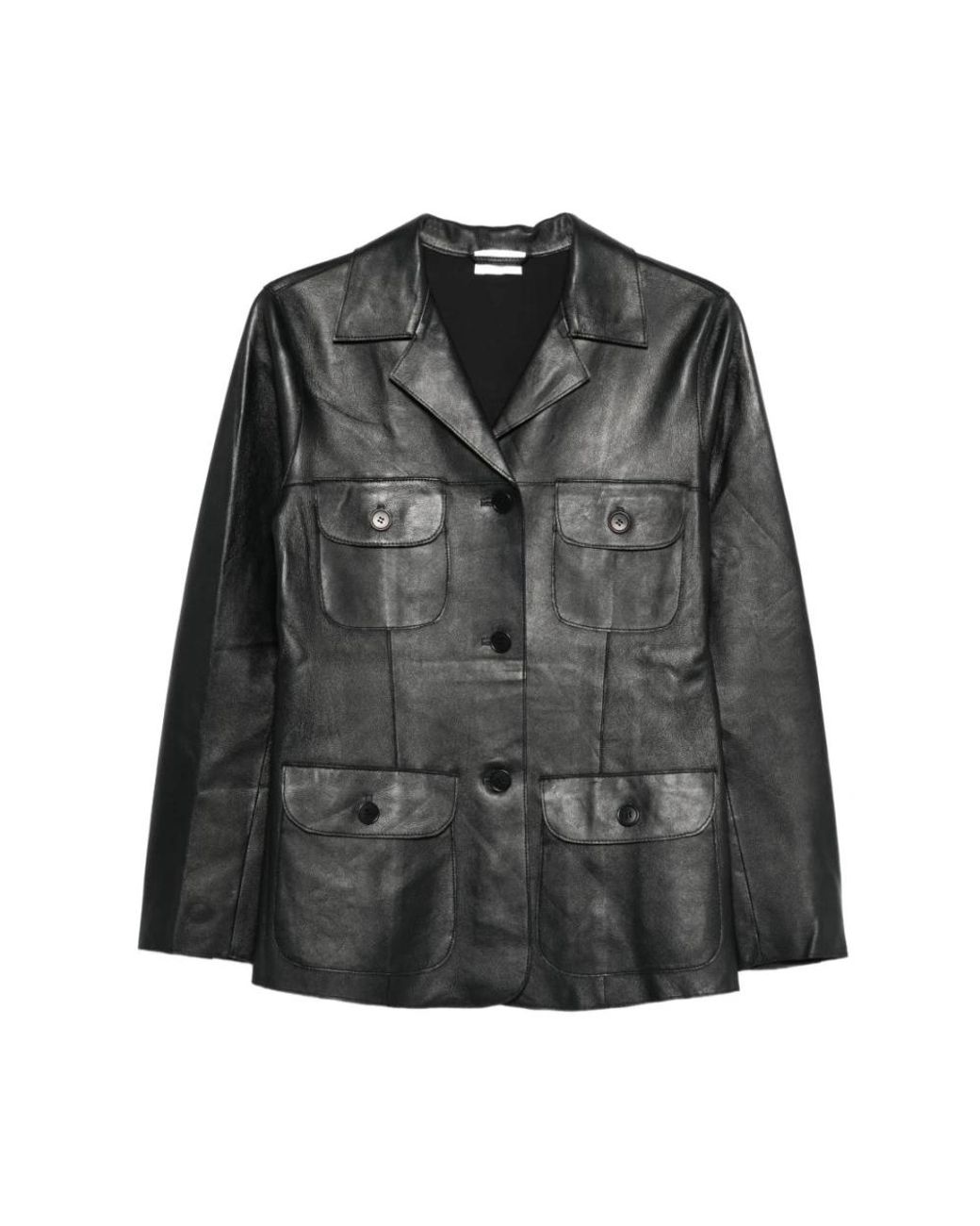 P.A.R.O.S.H. Black Macio Flap-Pocket Jacket
