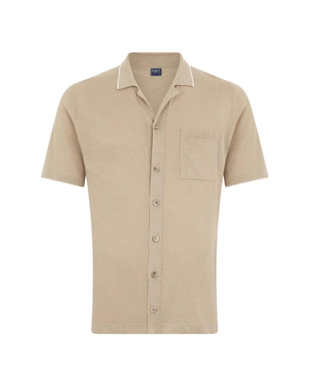 Fedeli Natural Short Sleeve Shirts for men