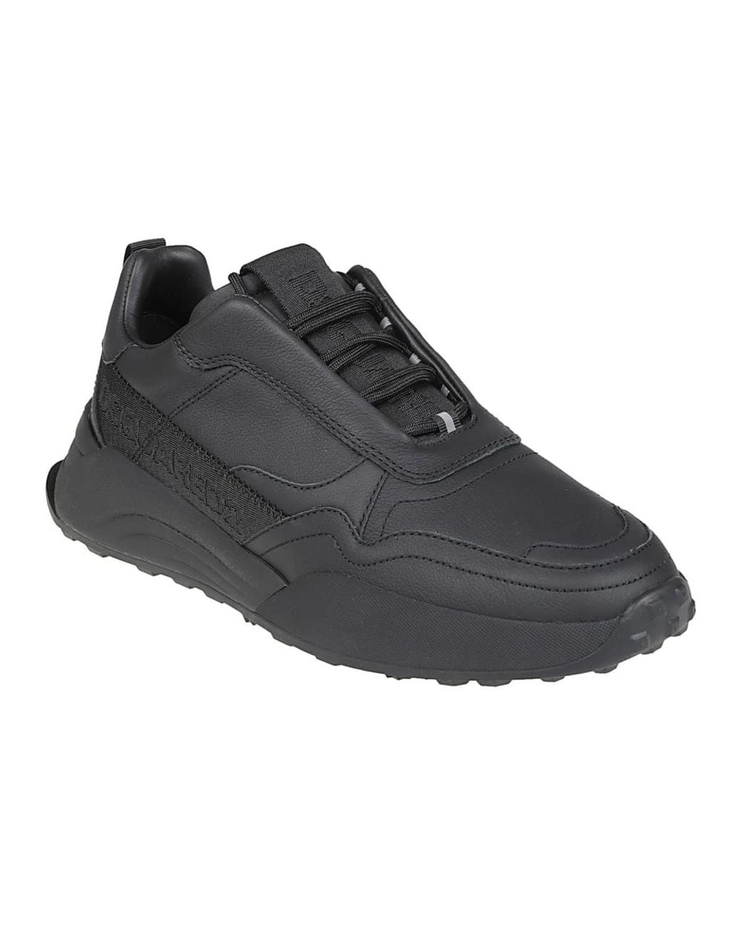 DSquared² Black Flow Lace-Up Low-Top Calf Leather Sneakers for men