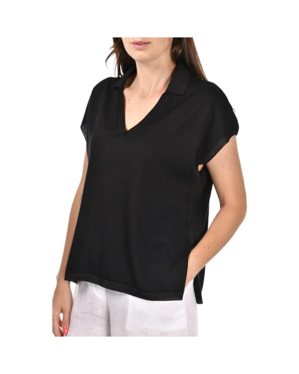Gran Sasso Black Polo Shirts