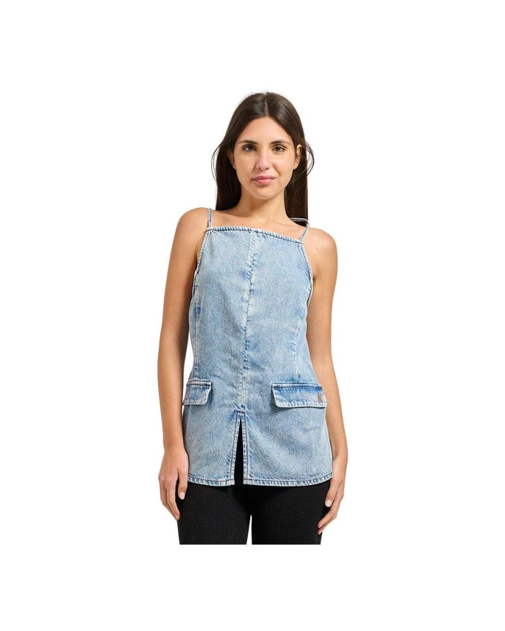 ARMANI EXCHANGE Blue Sleeveless Tops