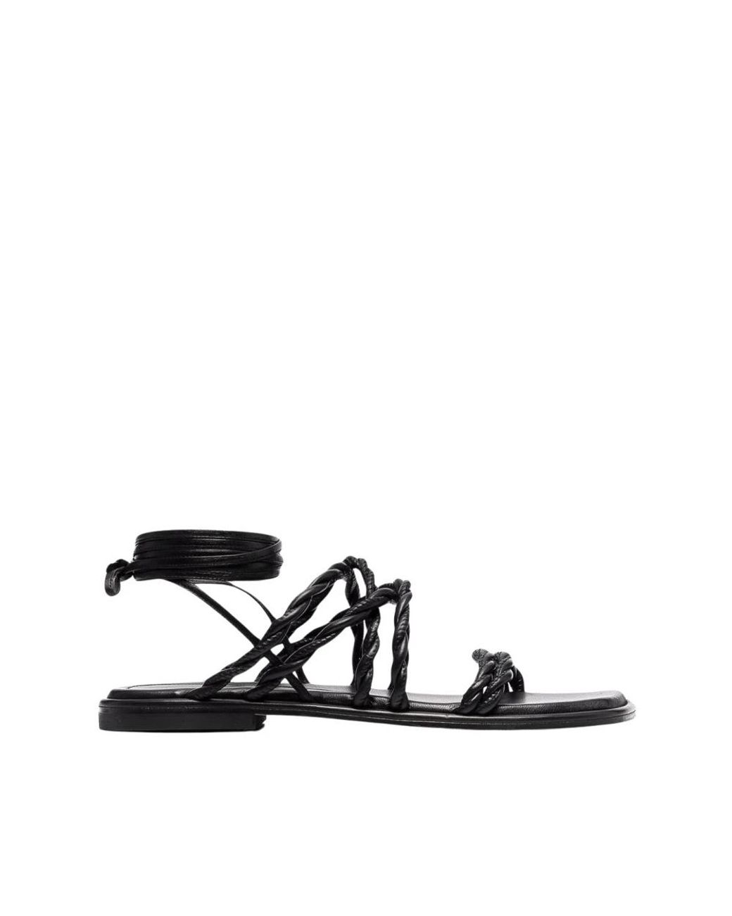 Stuart Weitzman Black Flat Sandals