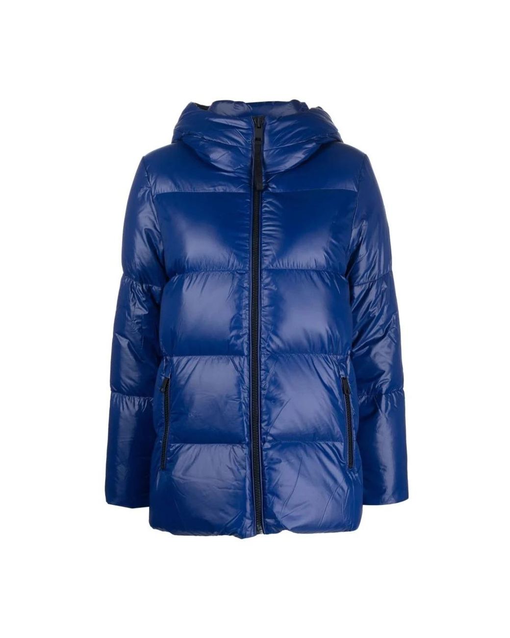 Tommy Hilfiger Jassen ,Blauw ,Nylon Puffer Down Jacket Logo Maxi in het Blue
