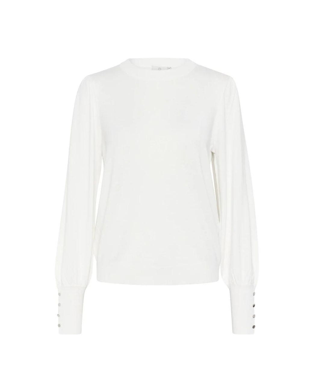 Kaffe Round-Neck Knitwear in het White
