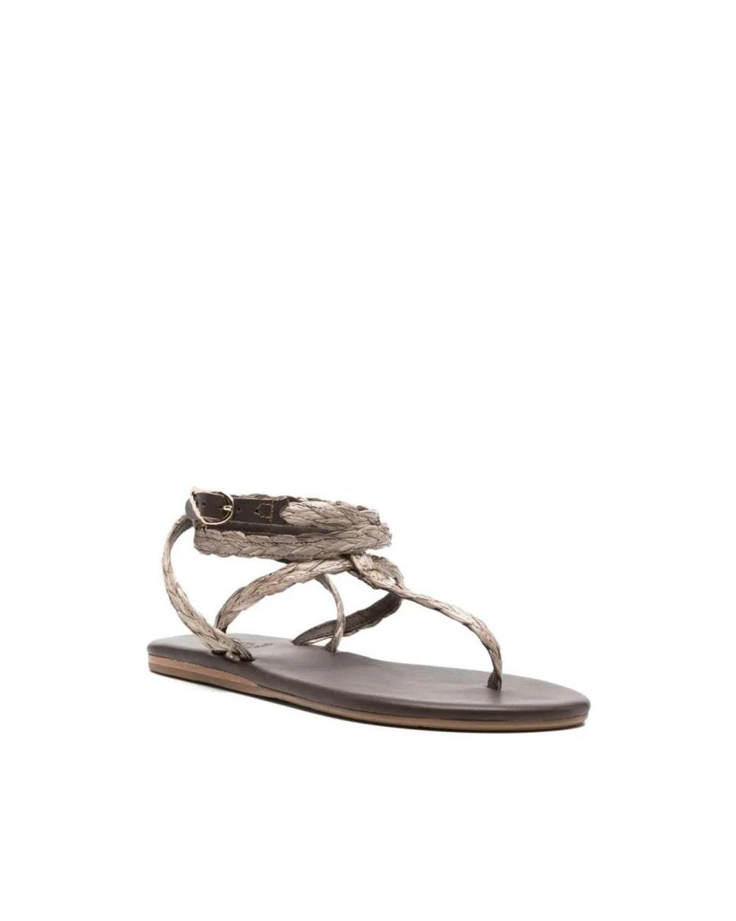 Ancient Greek Sandals Natural Flat Sandals