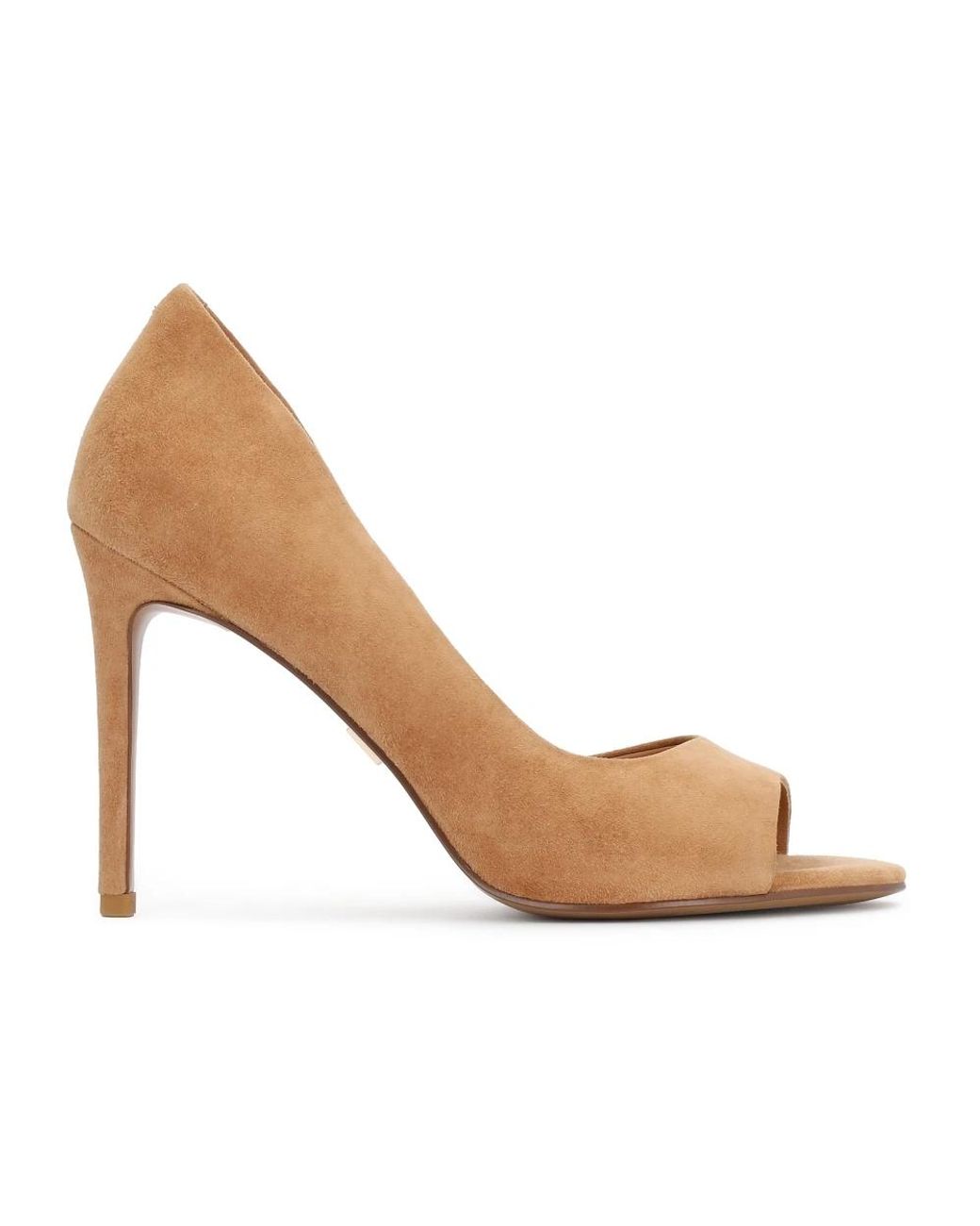 Kazar Schoenen ,Bruin ,Leer Aude Peep Toe Pumps in het White