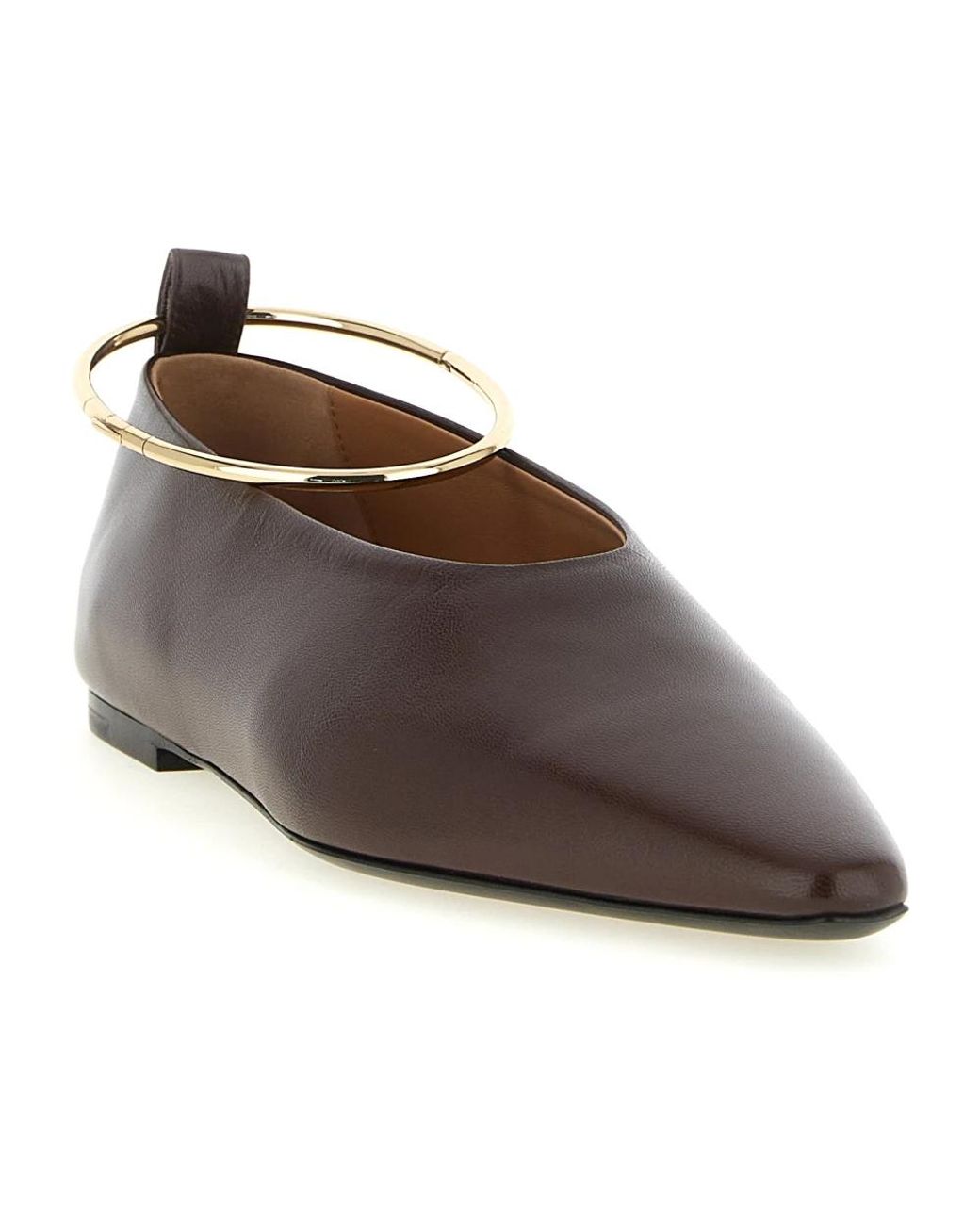 Jil Sander Brown Ballerina Shoes