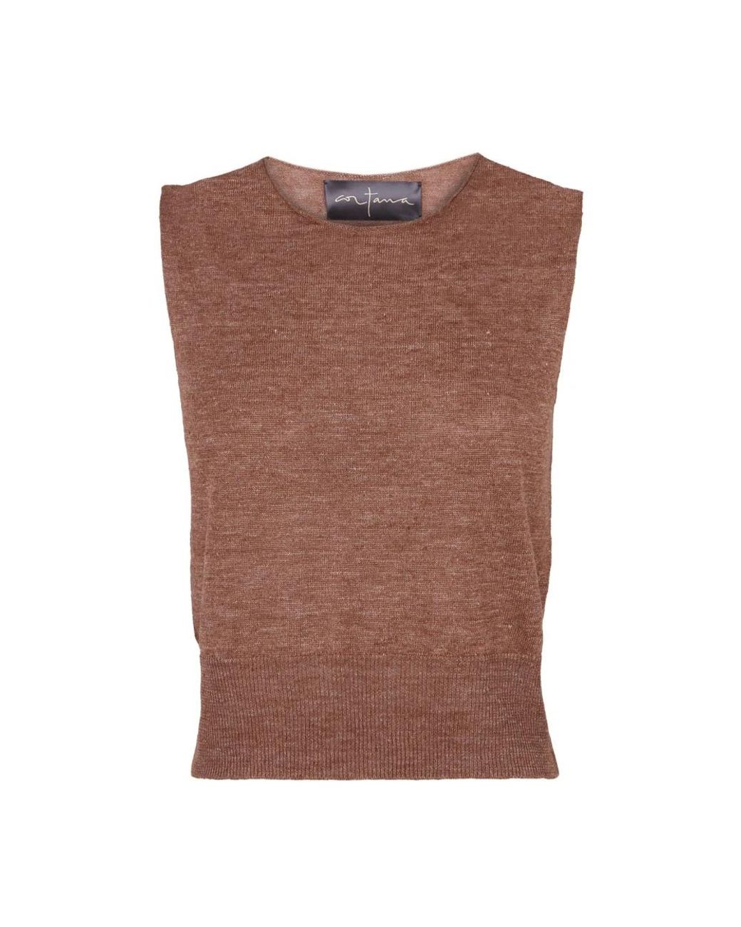 Cortana Brown Round-Neck Knitwear