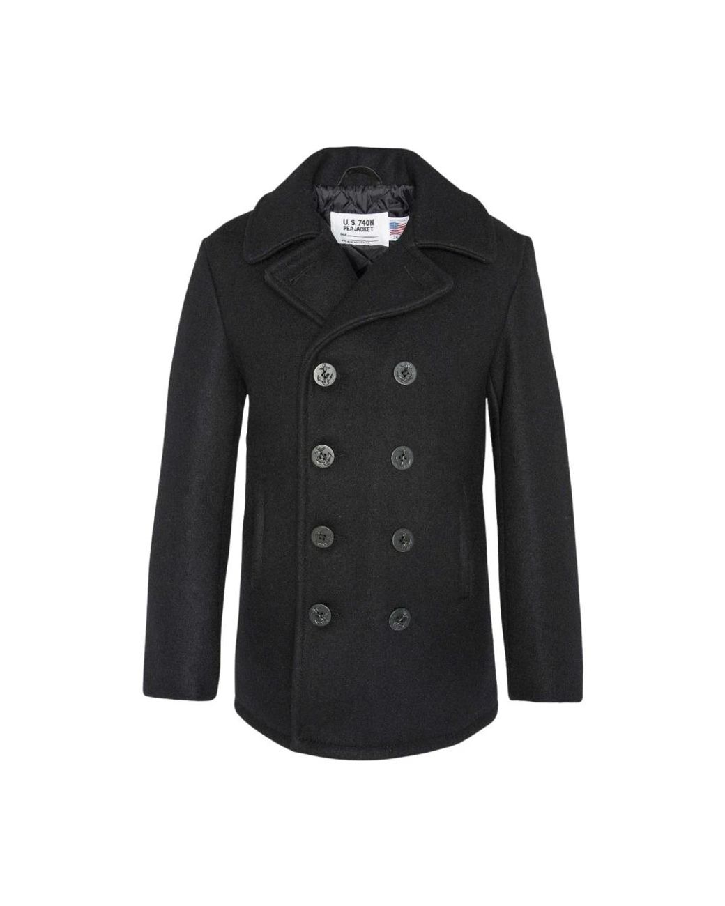 Schott Nyc Black Double-Breasted Coats for men