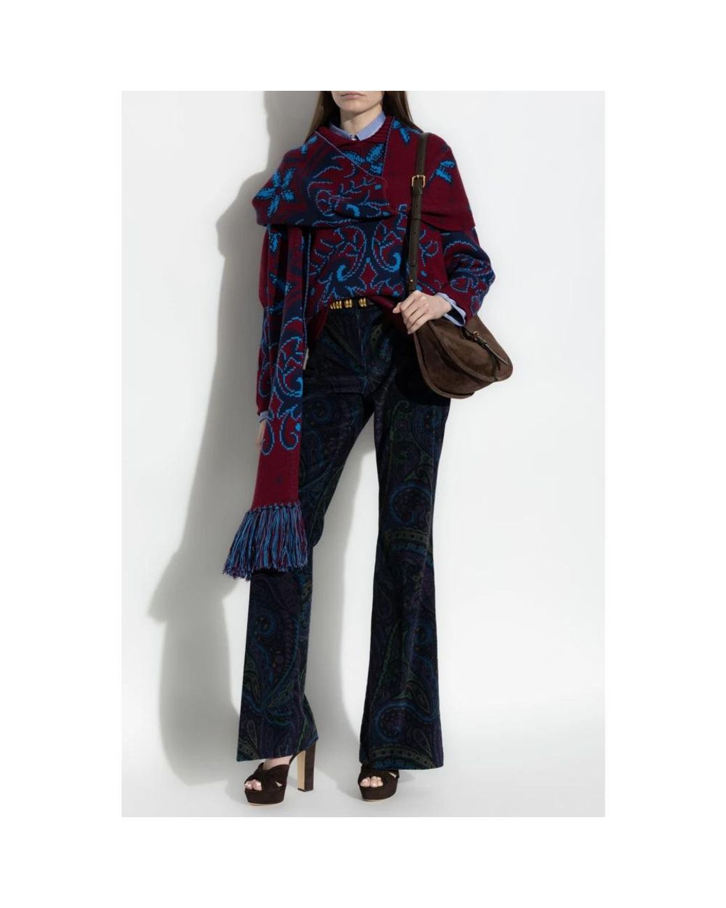 Etro Blue Round-Neck Knitwear