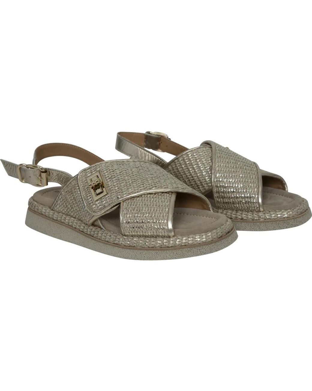 Laura Bellariva Gray Flat Sandals
