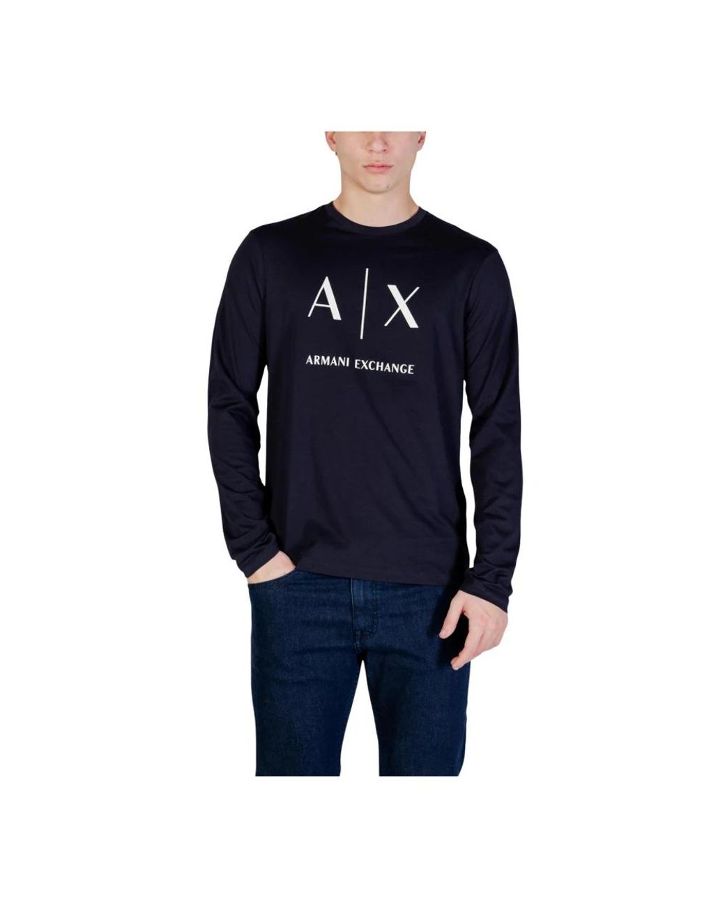 ARMANI EXCHANGE Blue Long Sleeve T-Shirts for men