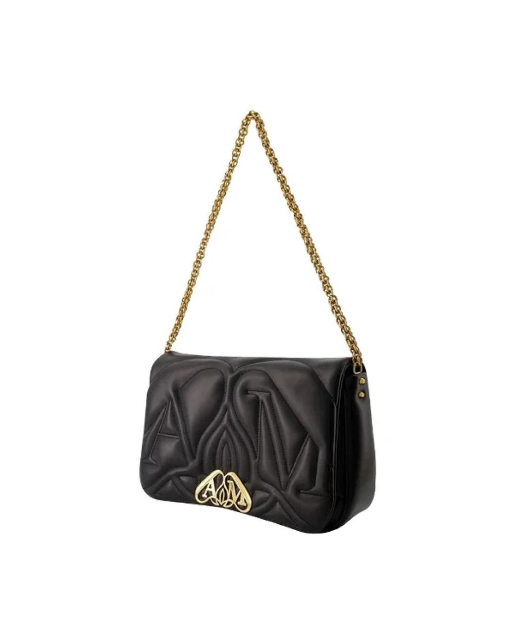 McQueen Black Shoulder Bags