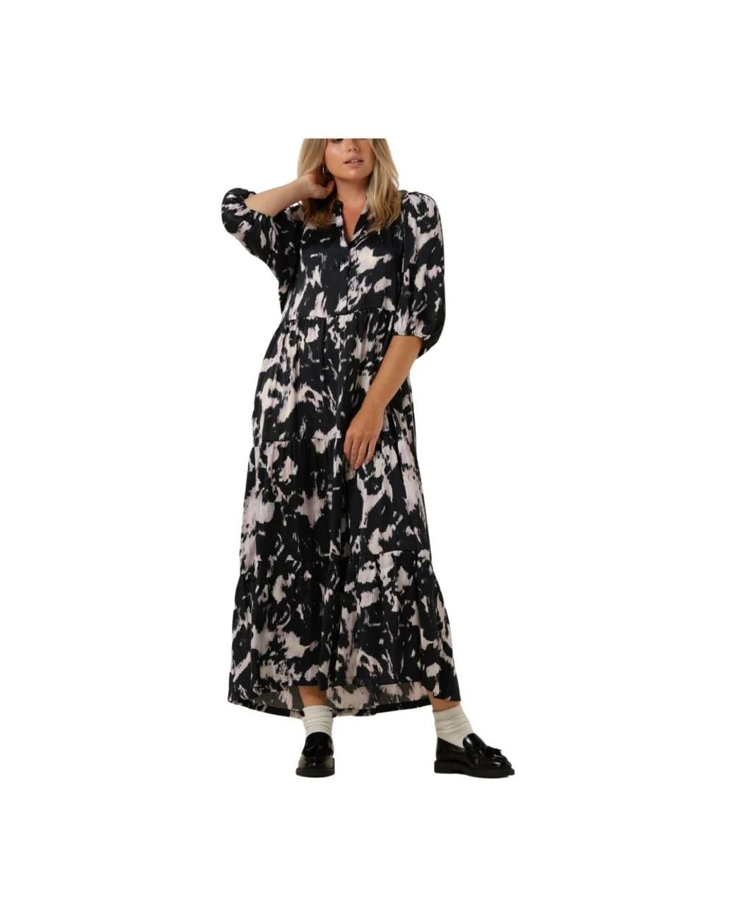 co'couture Kleedjes ,Zwart ,Polyester Mary Floor Maxi Jurk in het Black
