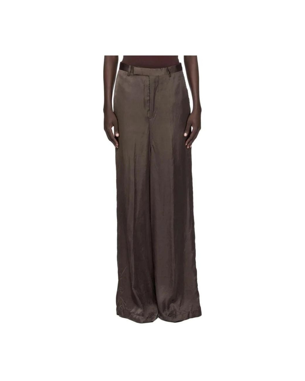 Rick Owens Brown Wide Trousers