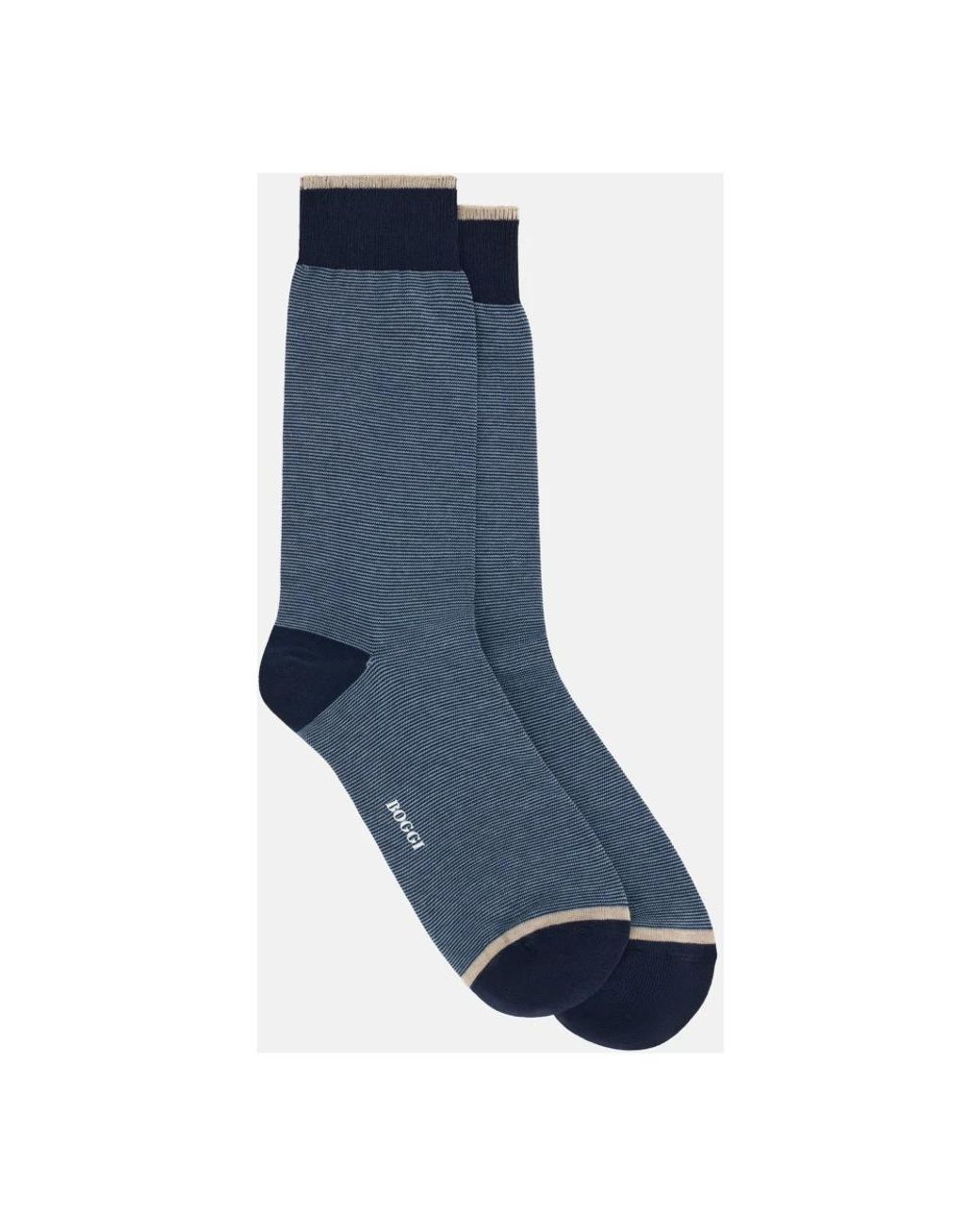 Boggi Ondergoed ,Blauw ,Katoen Micro Gestreepte Sokken in het Blue voor heren