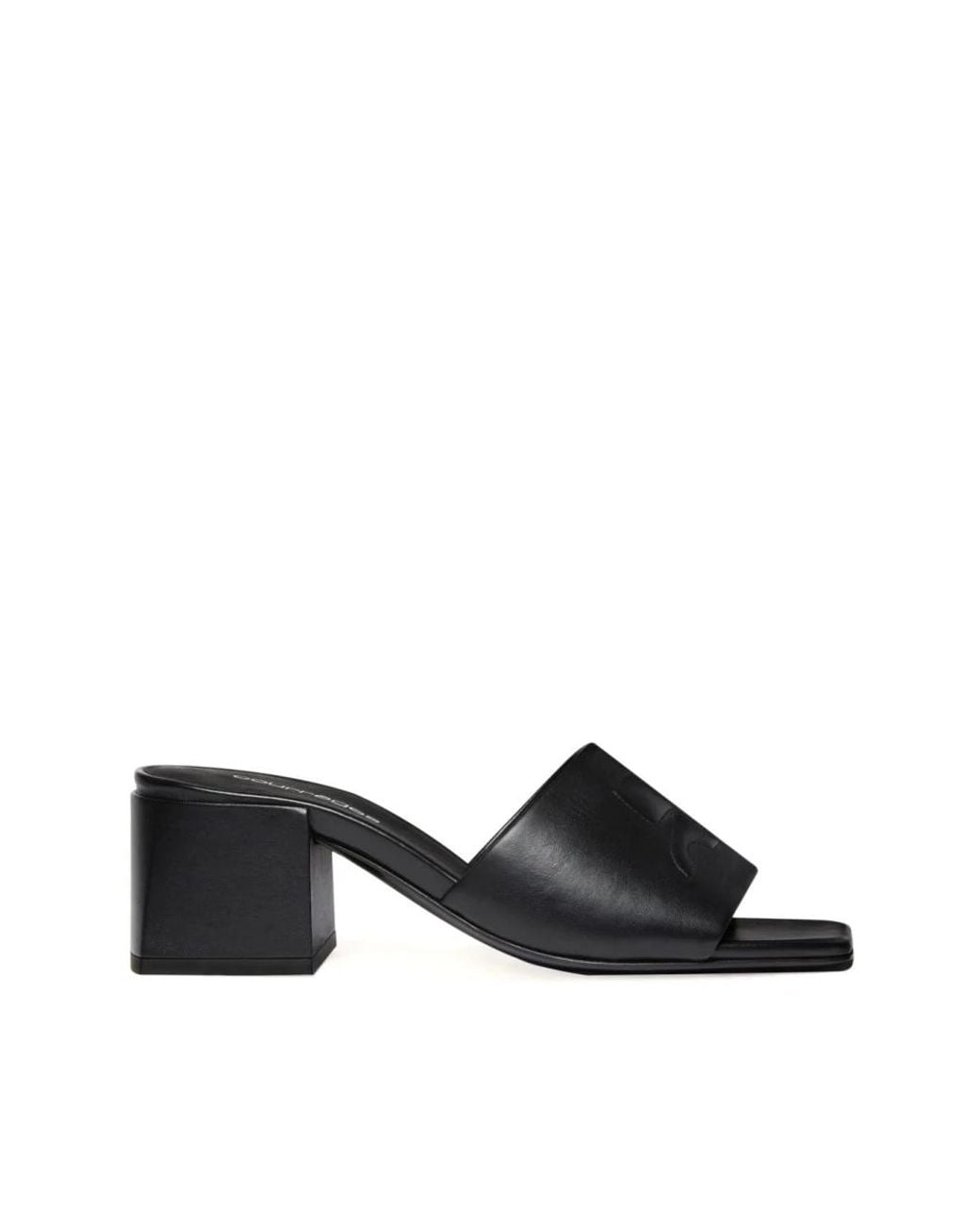 Courreges Black Heeled Mules