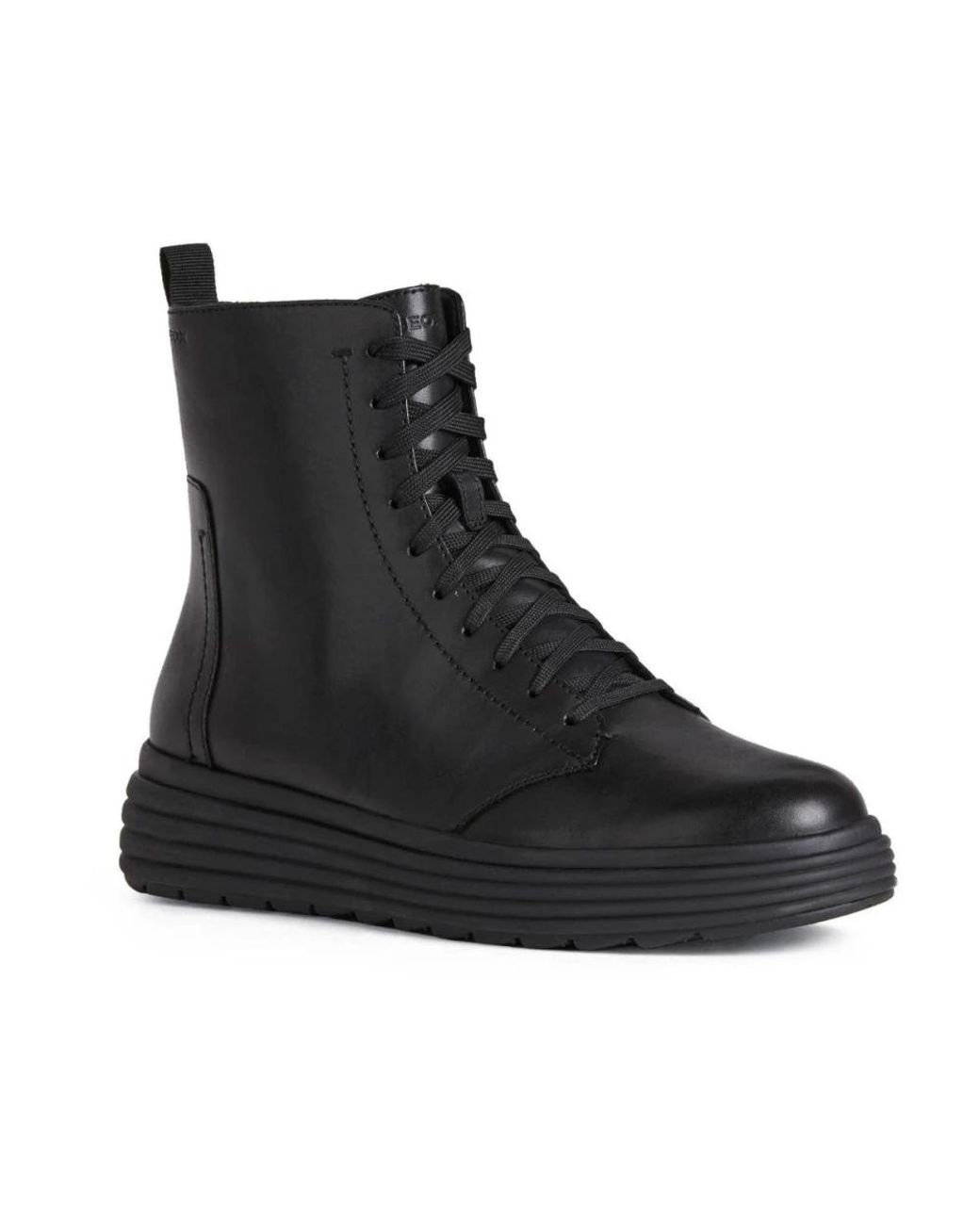 Geox Black Lace-Up Boots
