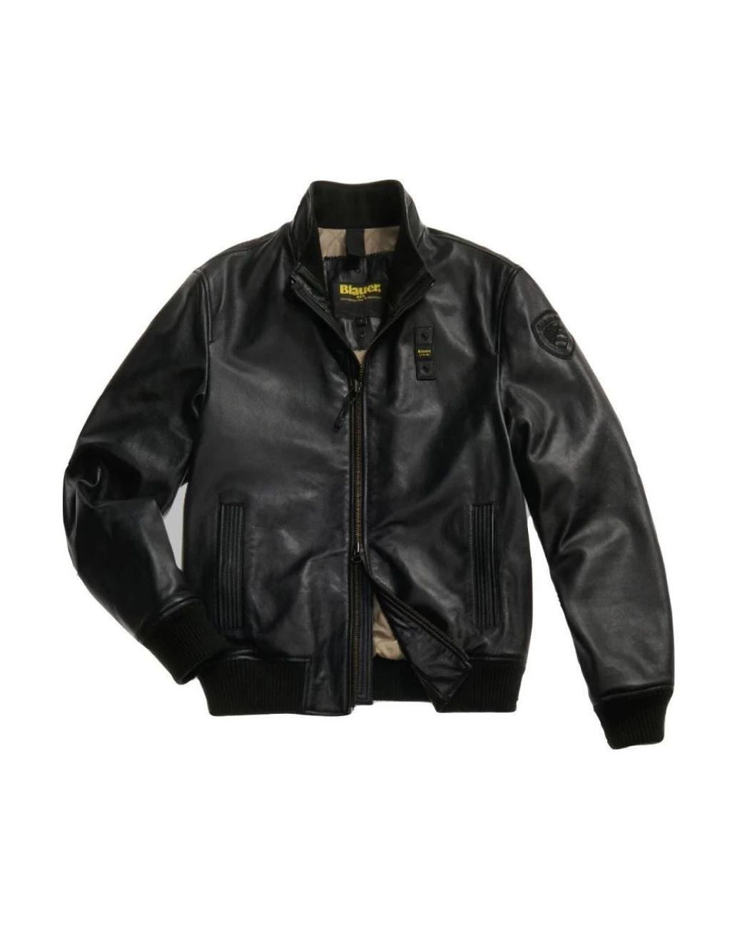 Blauer Petrel Soft Leather Bomber in het Black voor heren