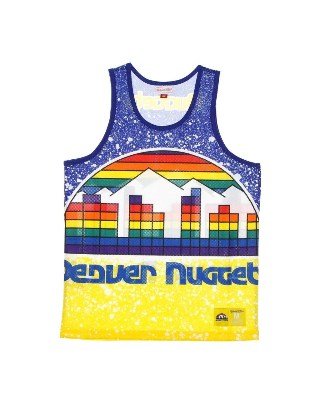 Mitchell & Ness Fitness ,Veelkleurig ,Polyester Denver Nuggets Basketbal Tanktop in het Yellow voor heren