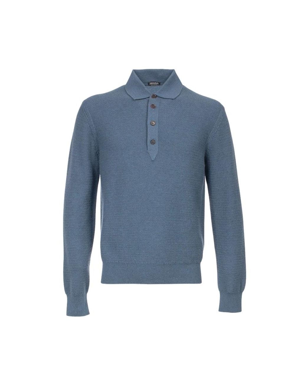 Zegna Blue Cashmere Knitwear for men