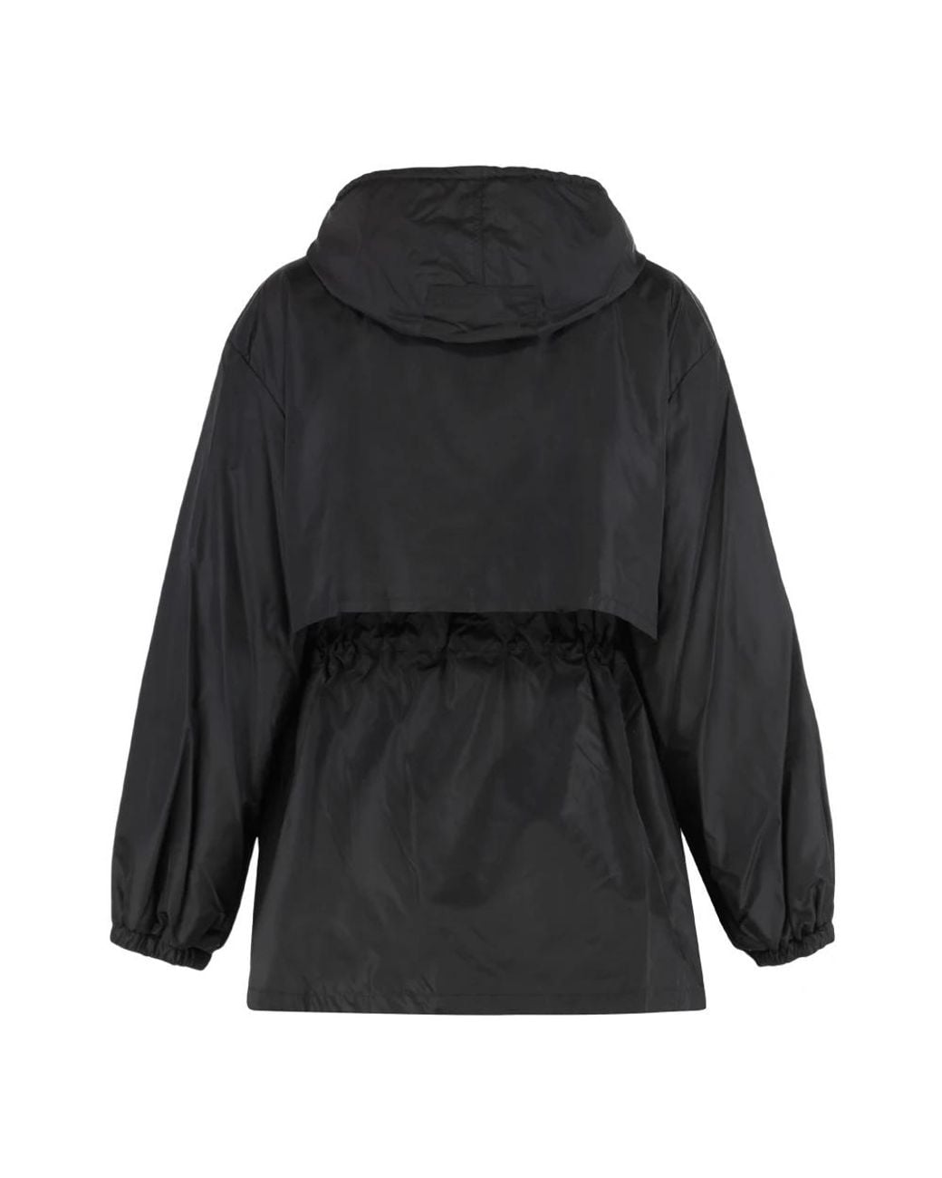 Burberry Black Hooded Windbreaker Jacket Polyester Trench & Raincoats