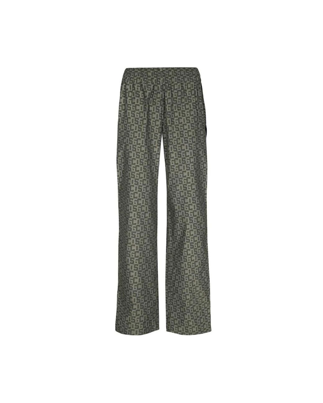 Gcds Broeken ,Groen ,Katoen Elastische Taille Katoenen Broek in het Gray