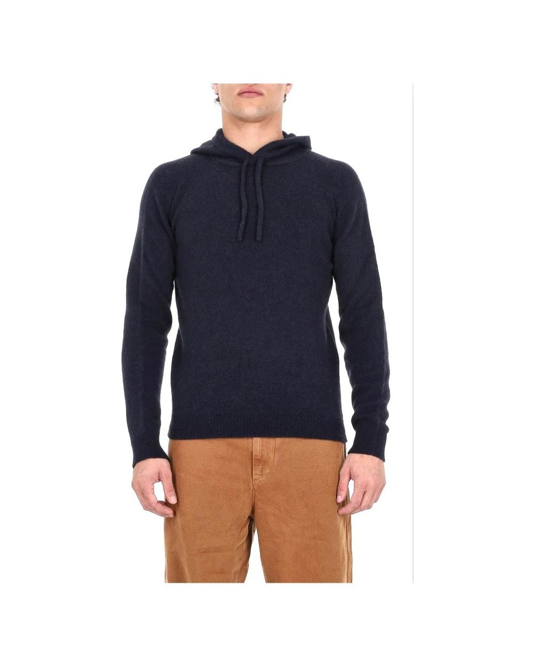 Roberto Collina Hooded Sweater in het Blue voor heren