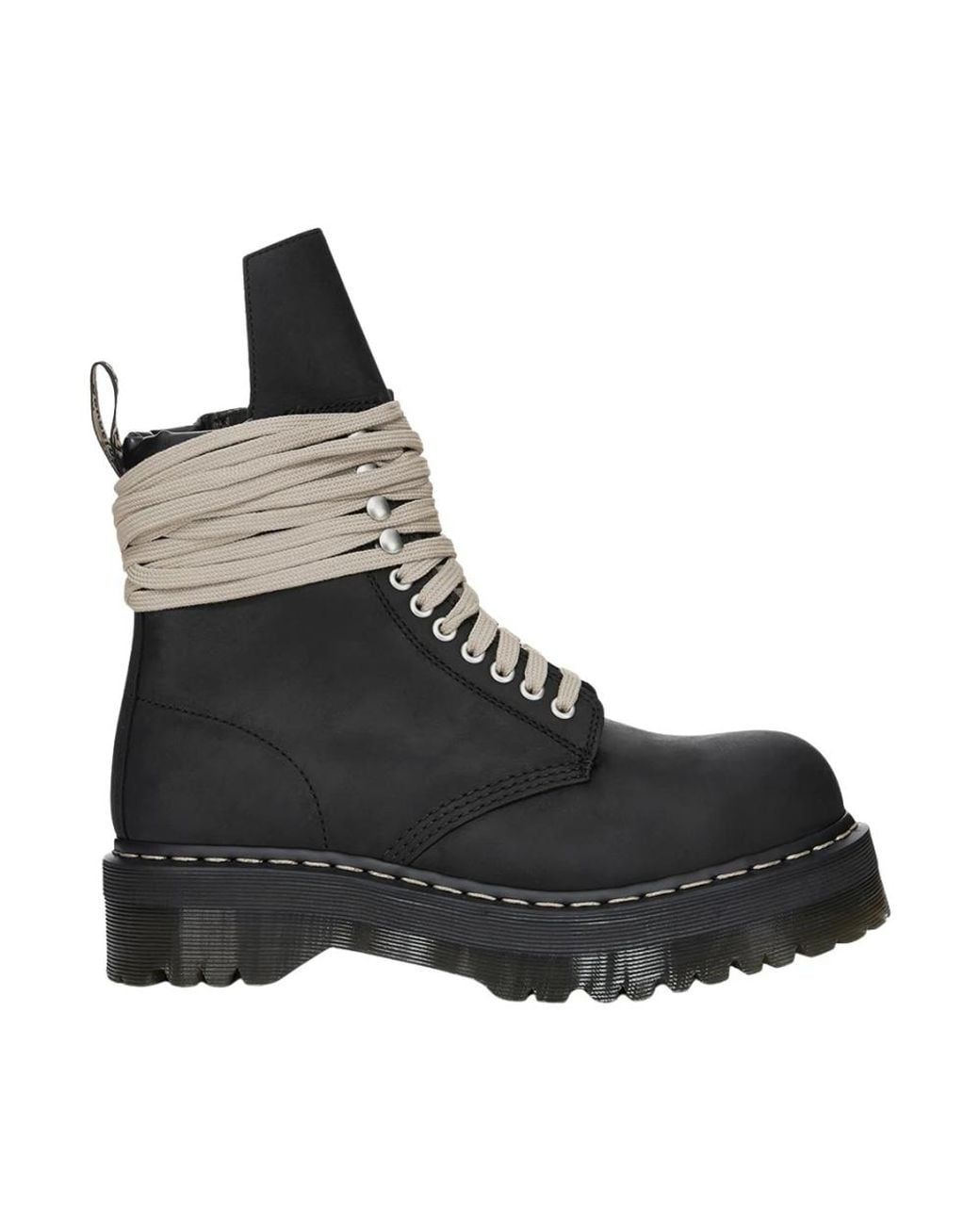 Rick Owens Black Lace-Up Boots