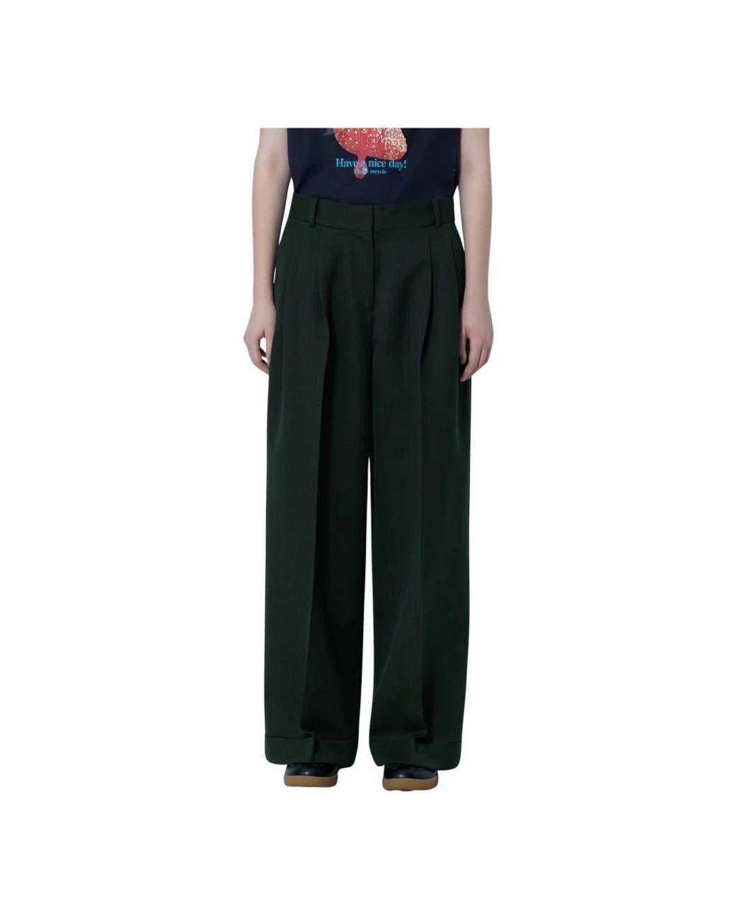 Ganni Black Wide Trousers