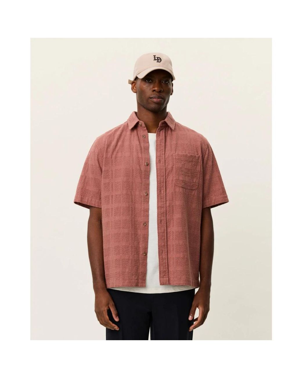 Les Deux Pink Short Sleeve Shirts for men