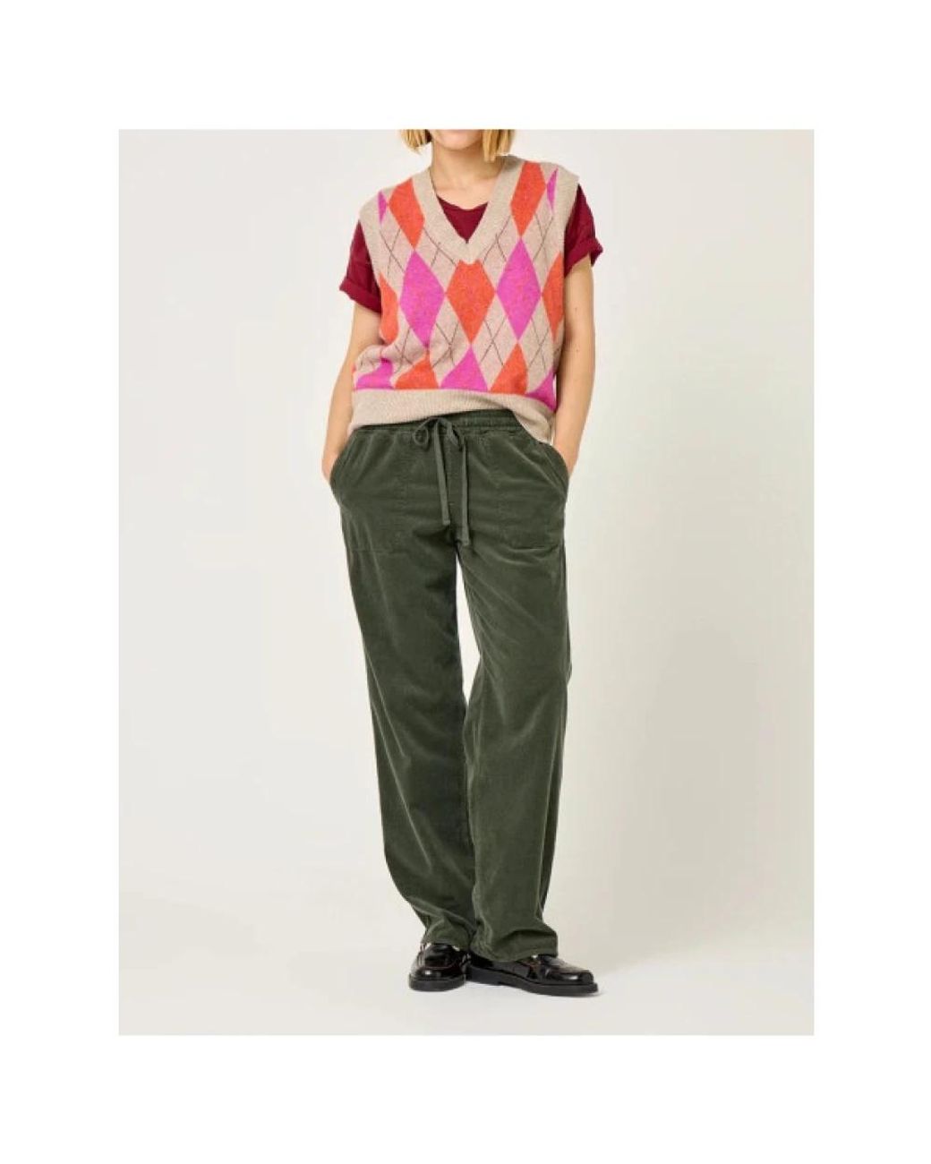 Five Jeans Green Straight Trousers