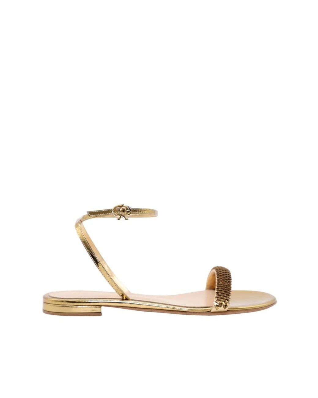 Gianvito Rossi Metallic Flat Sandals