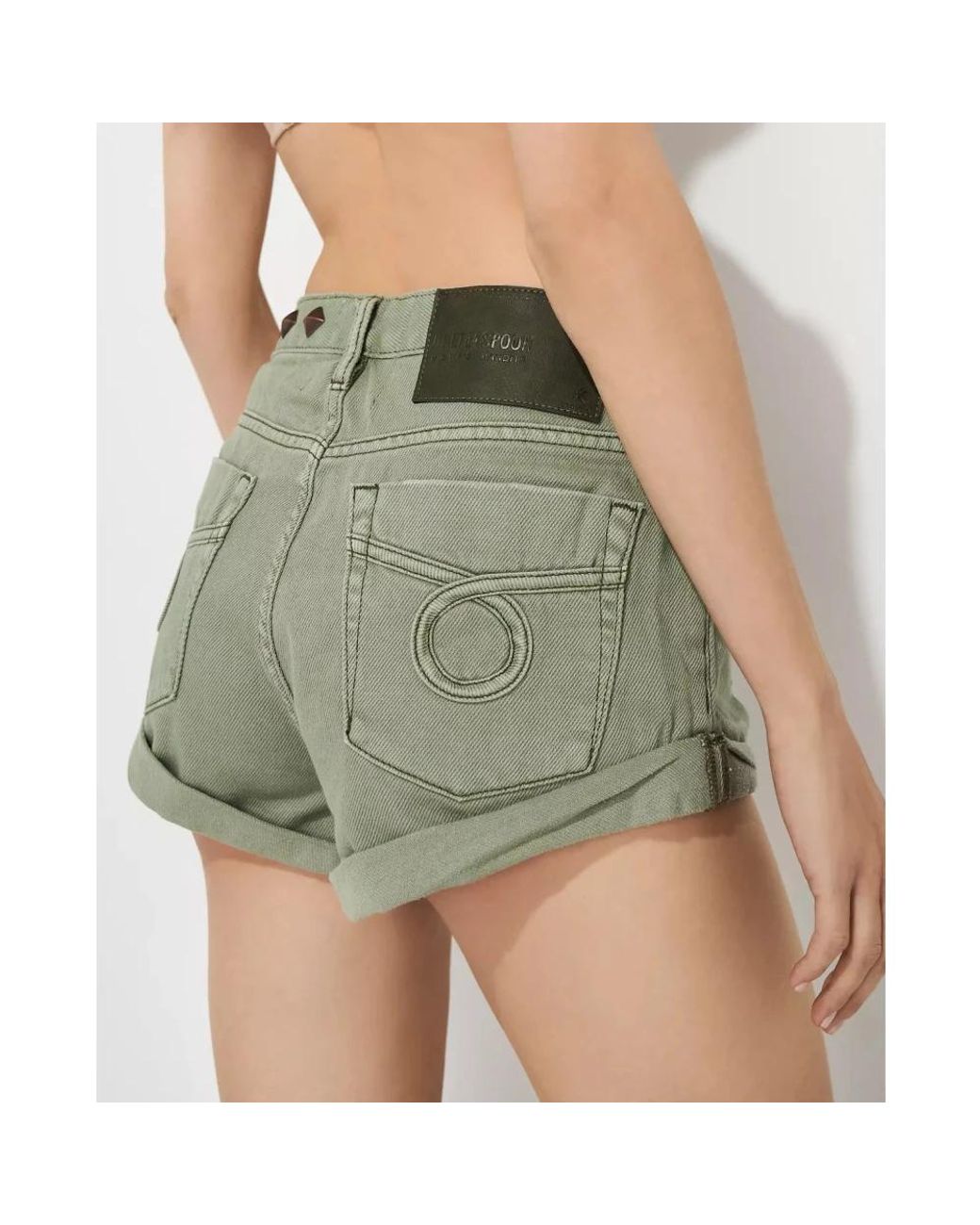 One Teaspoon Green Denim Shorts