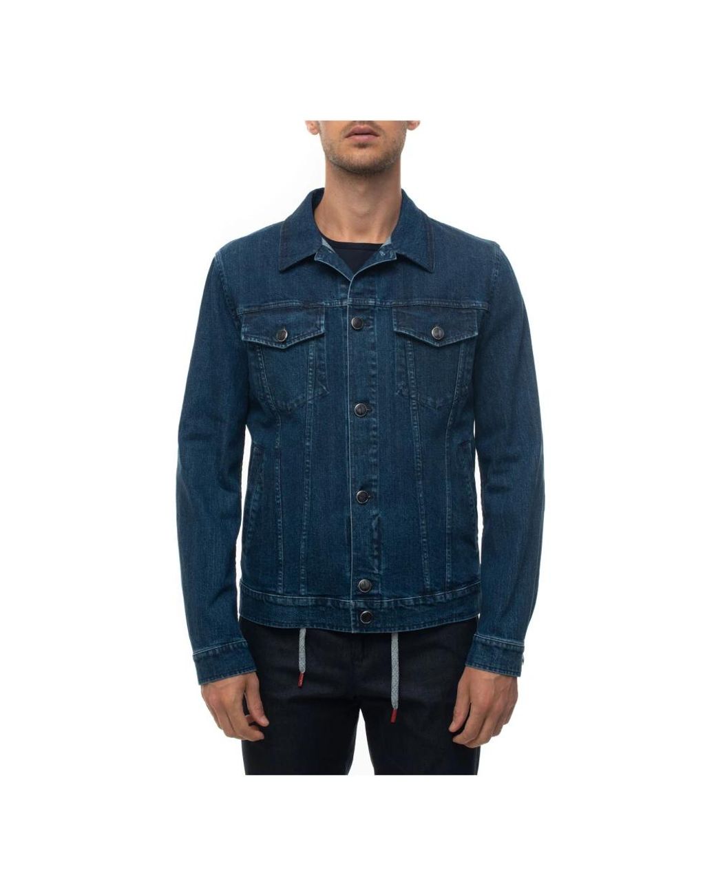 Denim harrington jacket Azul Kiton de hombre de color Blue