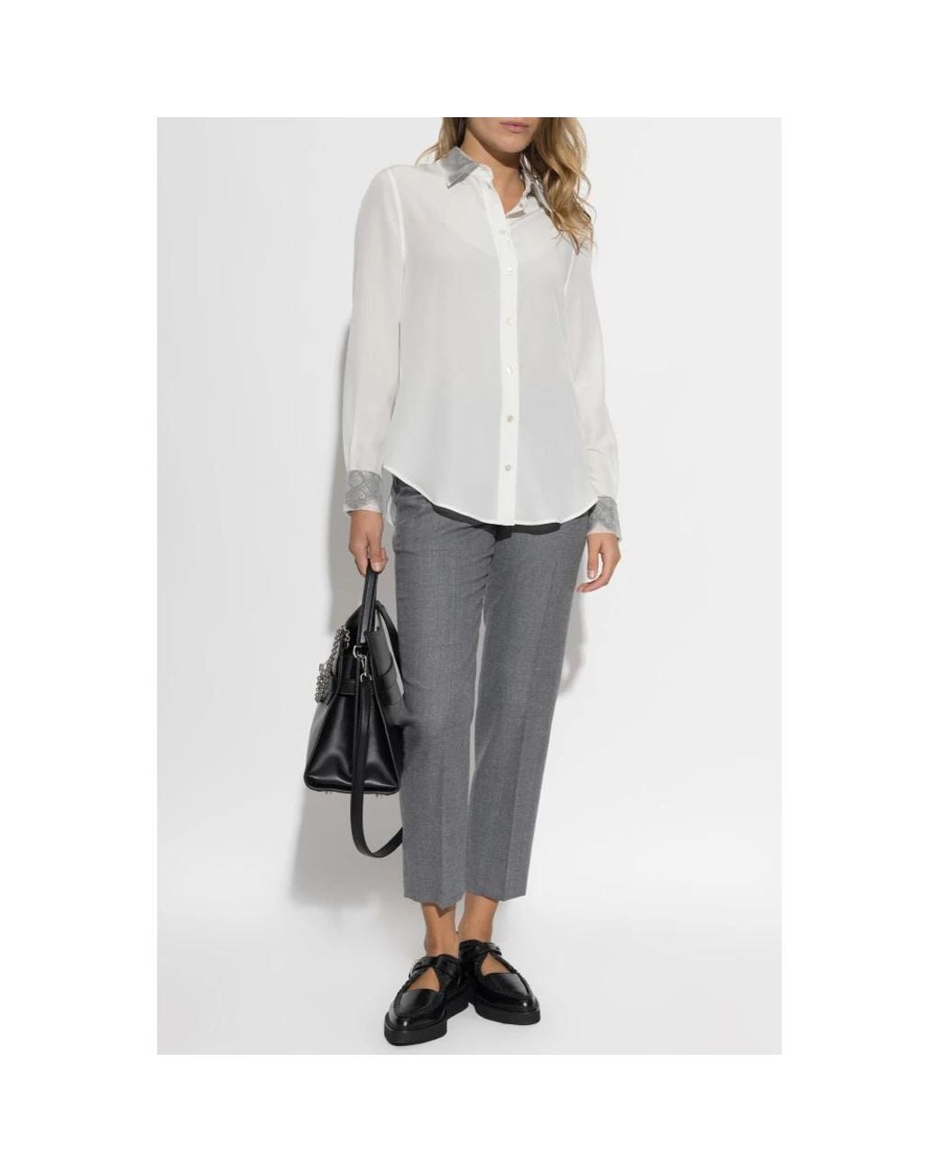 Cropped Trousers McQueen de color Gray
