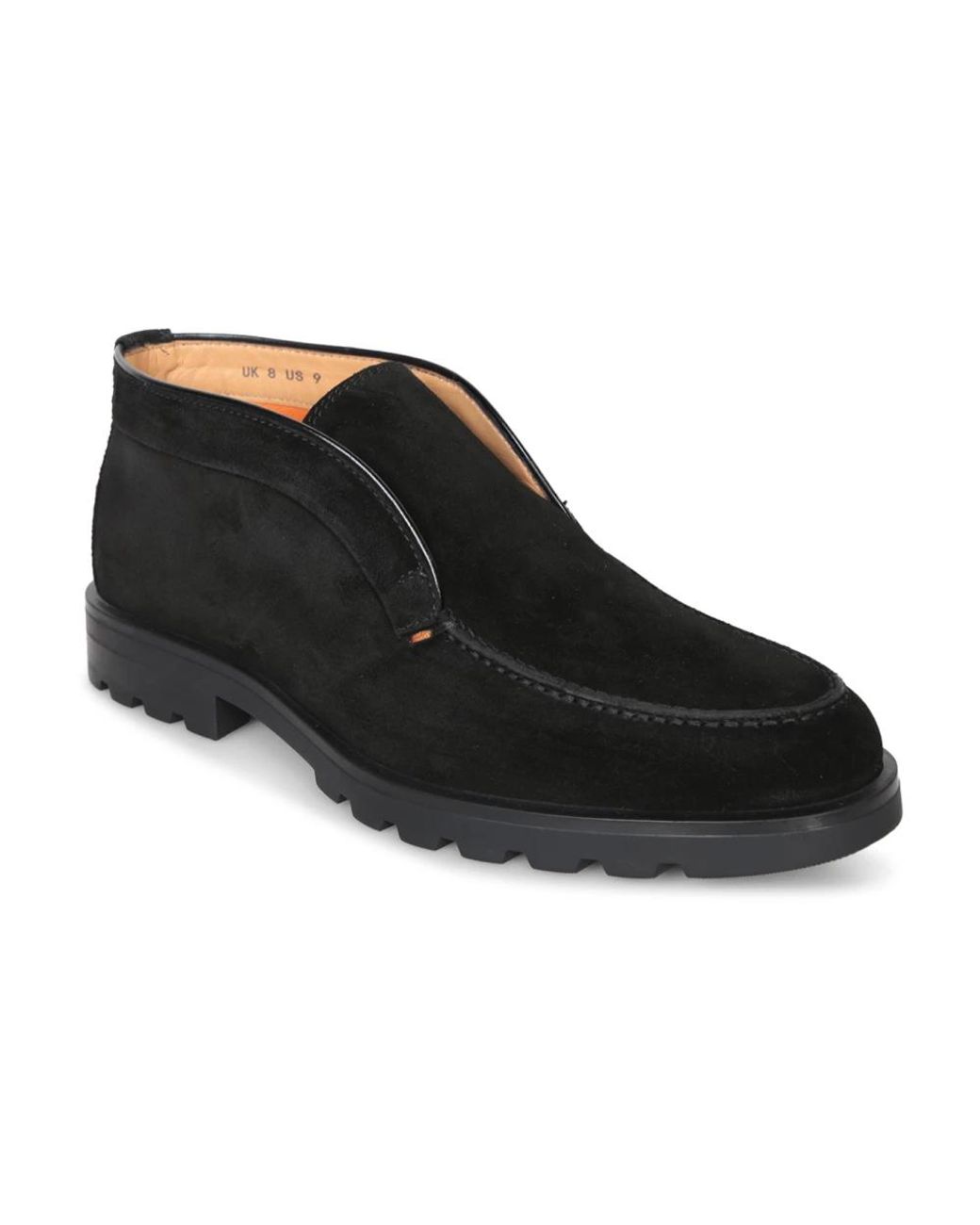 Santoni Black Ankle Boots for men