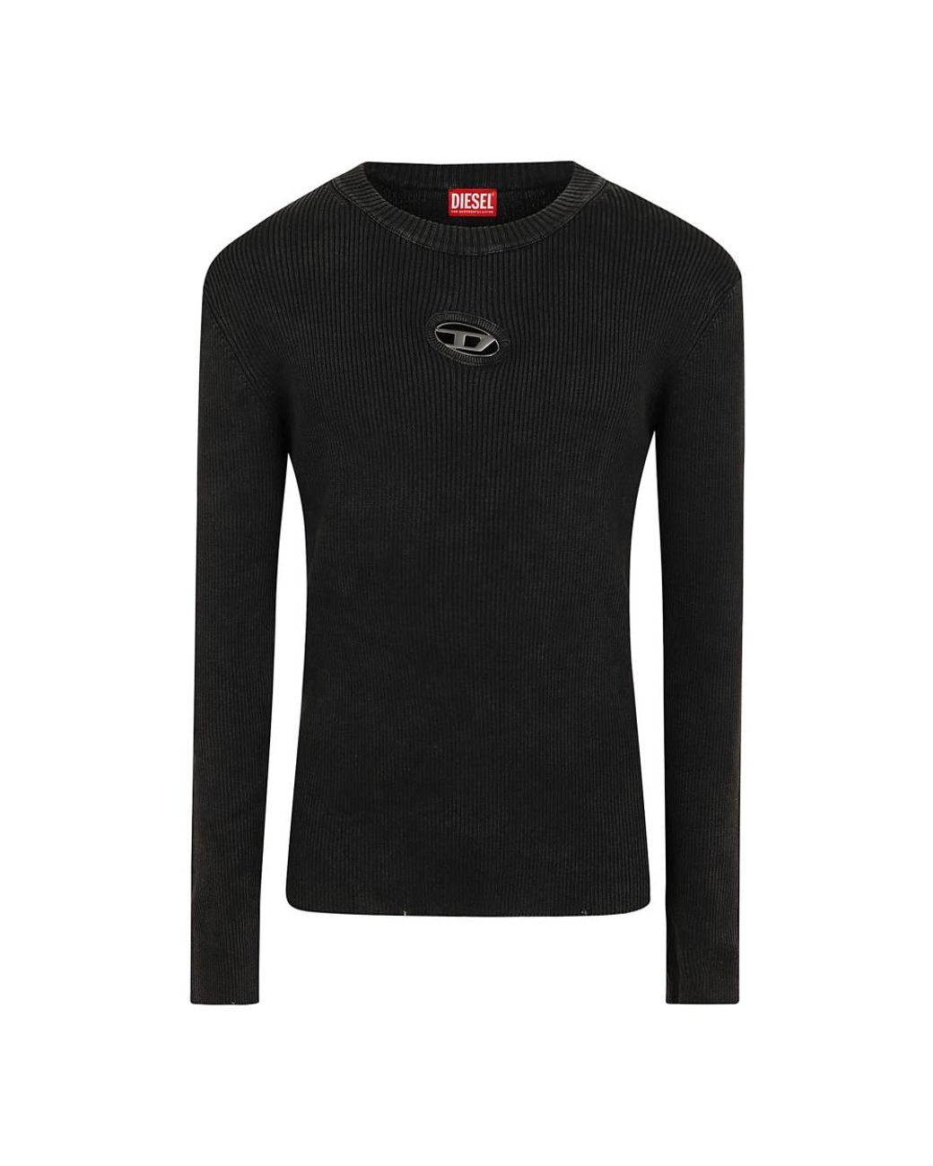 DIESEL Black Round-Neck Knitwear for men