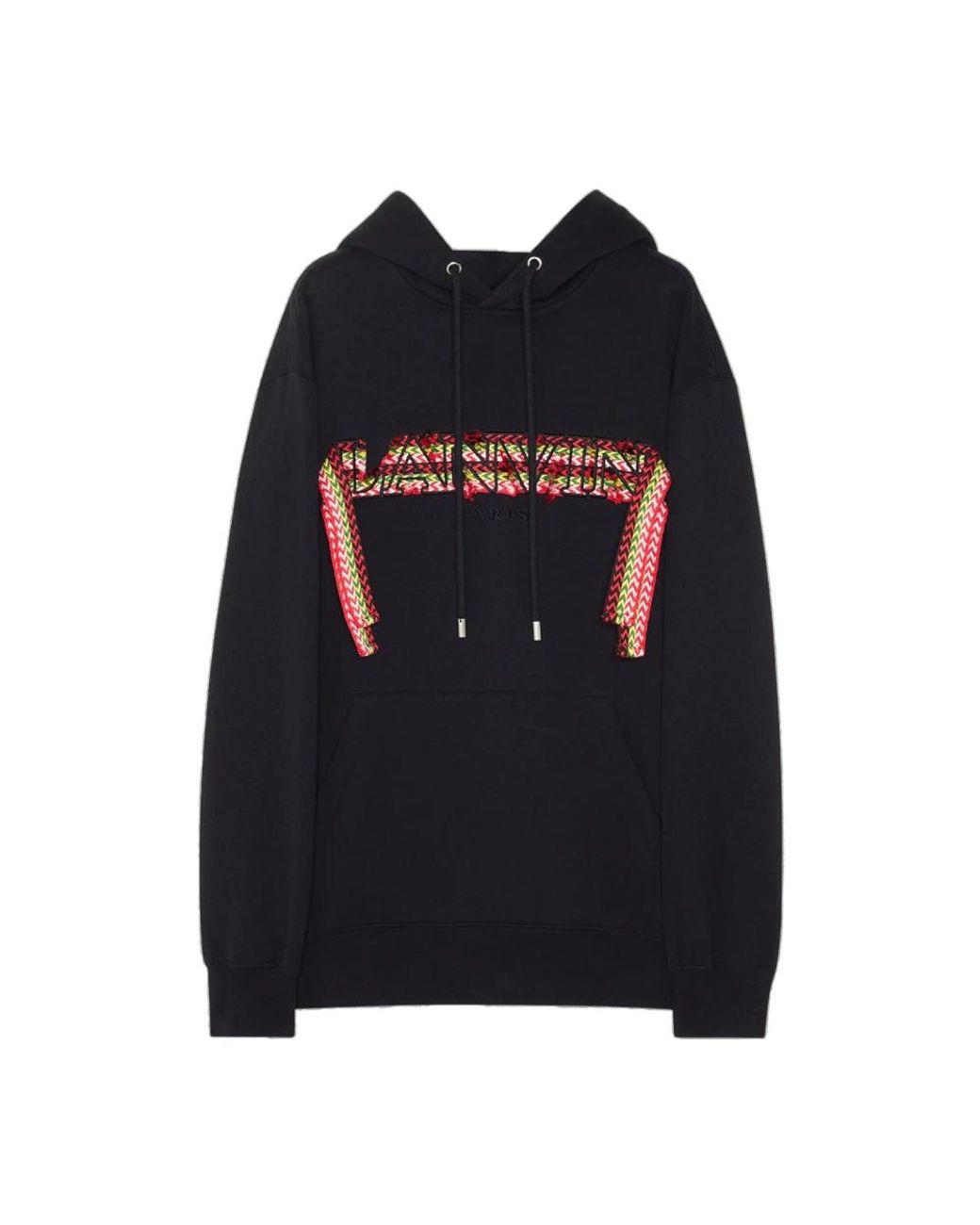 Lanvin Hoodies & Sweatvesten ,Zwart ,Katoen Geborduurde Oversized Hoodie in het Black voor heren
